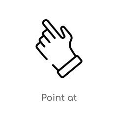 outline point at vector icon. isolated black simple line element illustration from user interface concept. editable vector stroke point at icon on white background