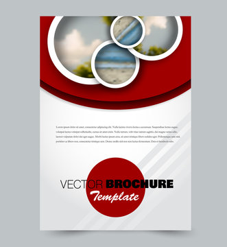 Flyer template. Brochure layout. Annual report cover or print out poster design. Red color. Vector illustration.