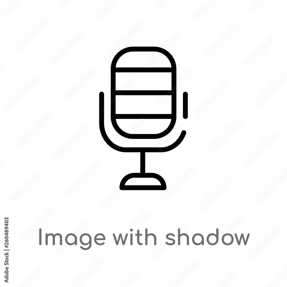 Poster outline image with shadow interface vector icon. isolated black simple line element illustration fro