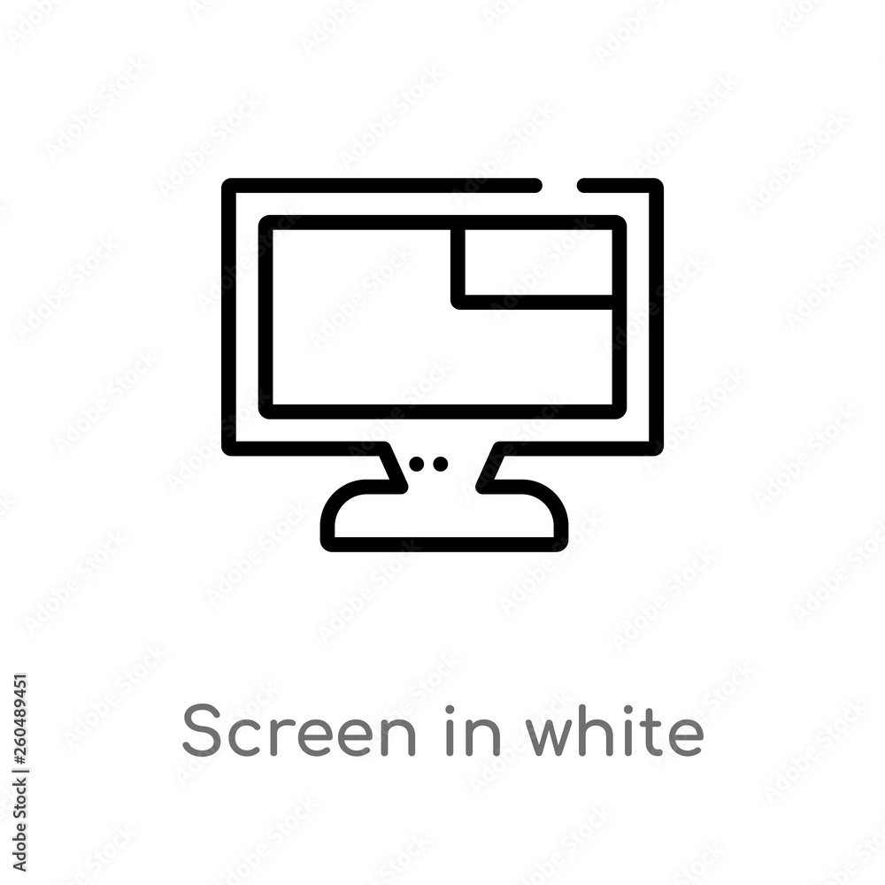 Poster outline screen in white vector icon. isolated black simple line element illustration from user inter