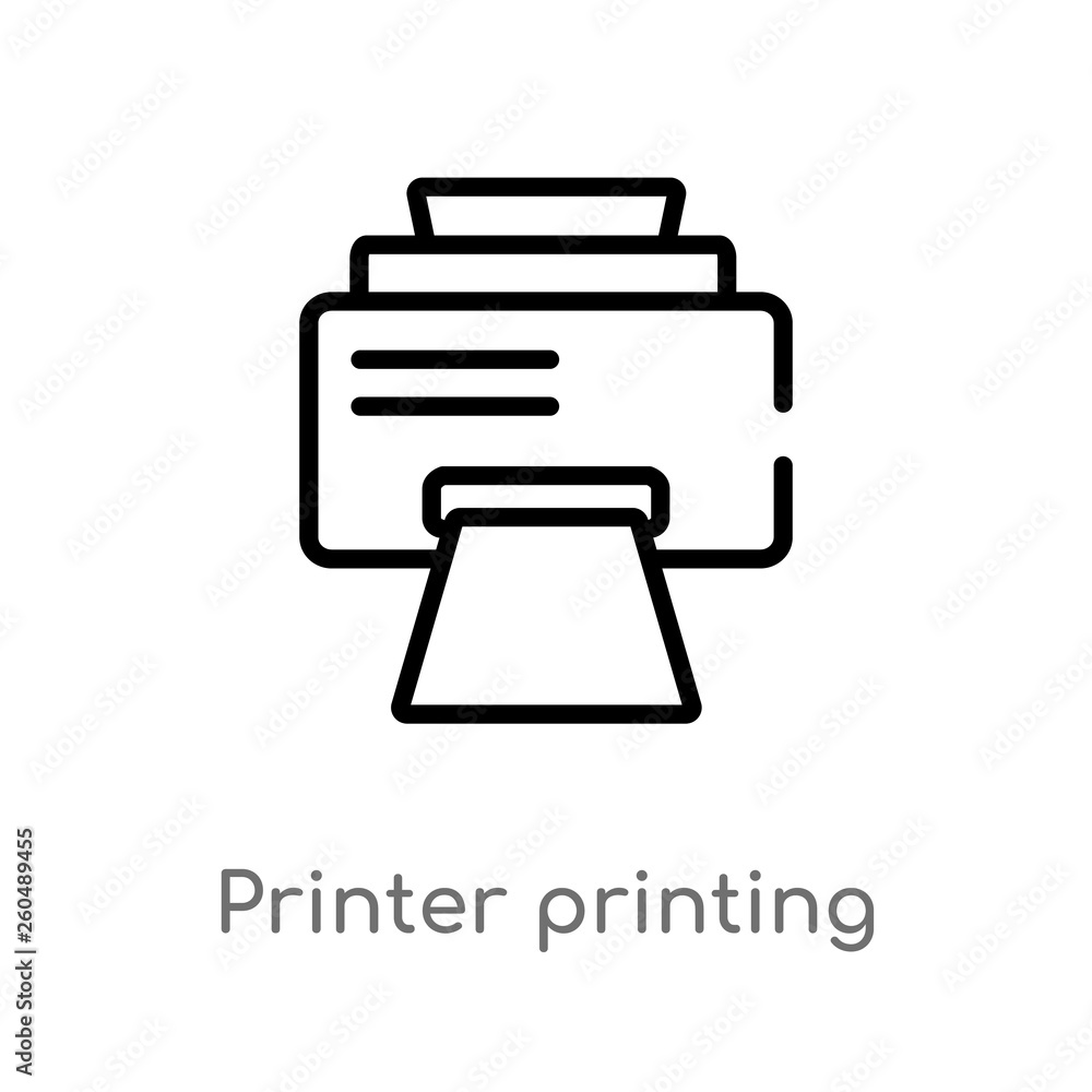 Poster outline printer printing squares vector icon. isolated black simple line element illustration from u