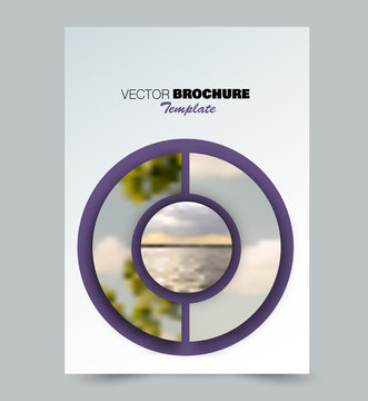 Flyer template. Brochure layout. Annual report cover or print out poster design. Purple color. Vector illustration.