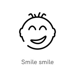 outline smile smile vector icon. isolated black simple line element illustration from user interface concept. editable vector stroke smile icon on white background