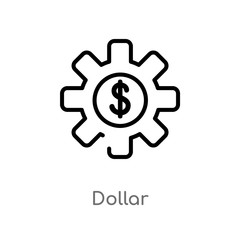 outline dollar vector icon. isolated black simple line element illustration from user interface concept. editable vector stroke dollar icon on white background