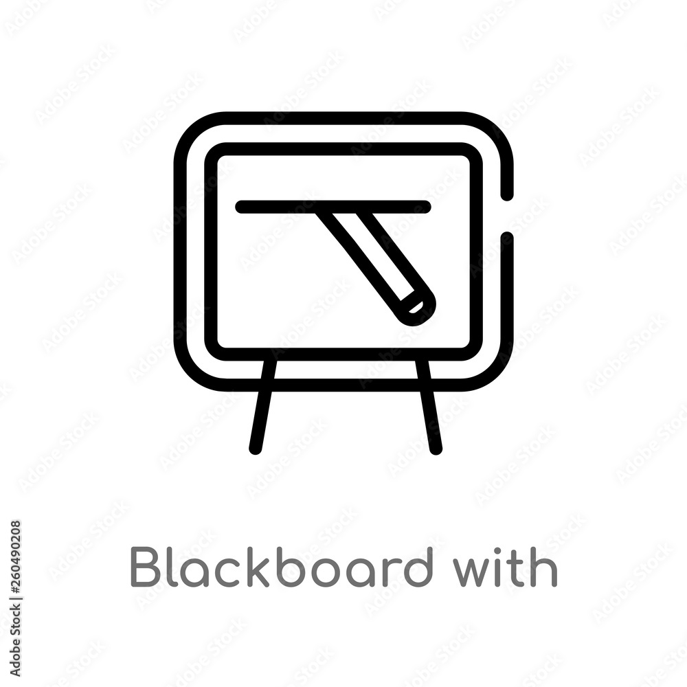 Poster outline blackboard with vector icon. isolated black simple line element illustration from user inter