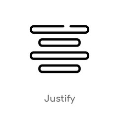 outline justify vector icon. isolated black simple line element illustration from user interface concept. editable vector stroke justify icon on white background