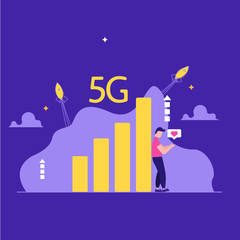 Obraz premium Concept of 5G Internet connection