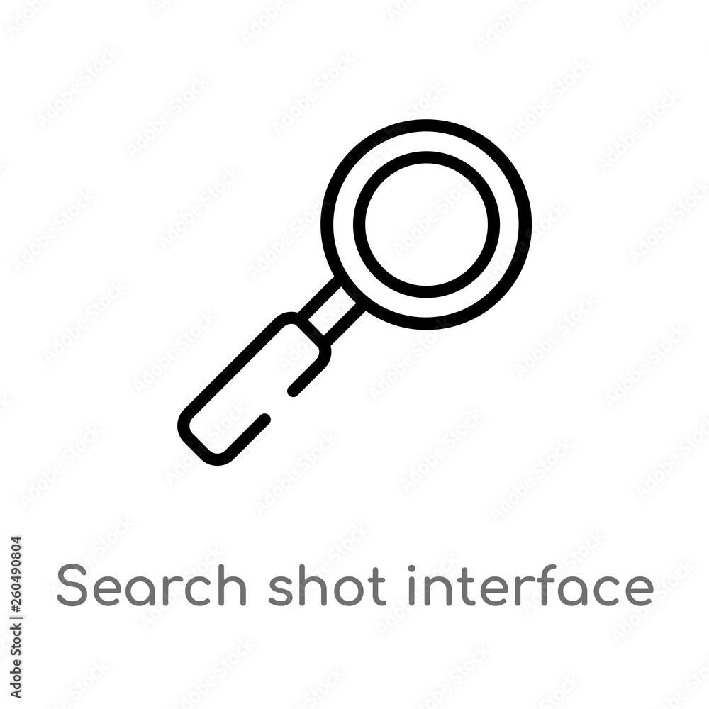 Aufkleber outline search shot interface with a magnifier tool vector icon. isolated black simple line element 