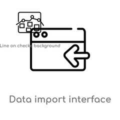 outline data import interface vector icon. isolated black simple line element illustration from user interface concept. editable vector stroke data import interface icon on white background