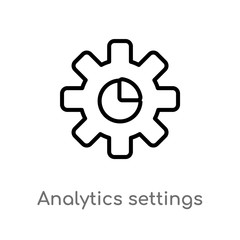 outline analytics settings vector icon. isolated black simple line element illustration from user interface concept. editable vector stroke analytics settings icon on white background