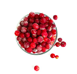 frozen cranberries isolated
