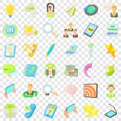 Call center icons set. Cartoon style of 36 call center vector icons for web for any design