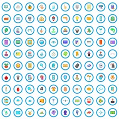 100 security icons set in cartoon style for any design vector illustration