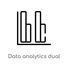 outline data analytics dual bars vector icon. isolated black simple line element illustration from user interface concept. editable vector stroke data analytics dual bars icon on white background