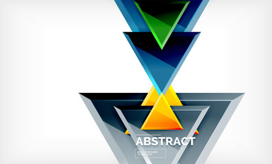 Triangular low poly background design, multicolored triangles