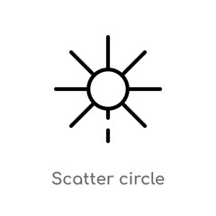 Obraz premium outline scatter circle vector icon. isolated black simple line element illustration from user interface concept. editable vector stroke scatter circle icon on white background