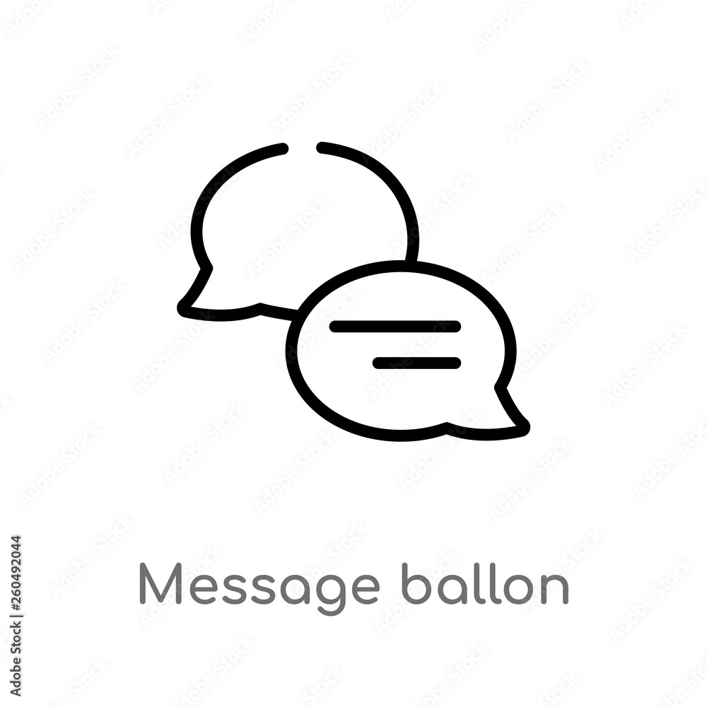 Poster outline message ballon vector icon. isolated black simple line element illustration from ultimate gl
