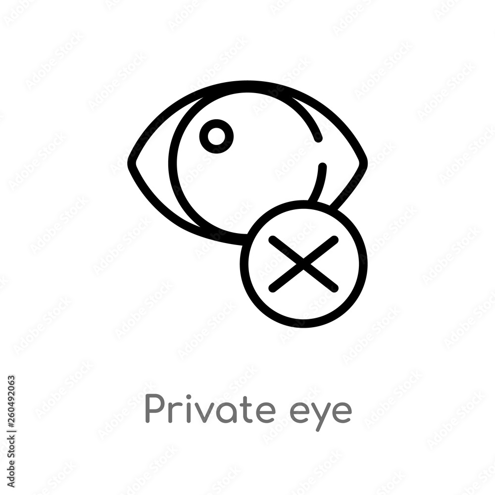 Poster outline private eye vector icon. isolated black simple line element illustration from ultimate glyph
