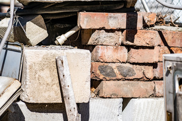 Building materials, aerated concrete blocks, foam blocks and bricks for construction of buildings. Modern, light and warm. The acquisition of new parts for the Assembly of the house. White and light g