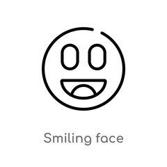 outline smiling face vector icon. isolated black simple line element illustration from ultimate glyphicons concept. editable vector stroke smiling face icon on white background