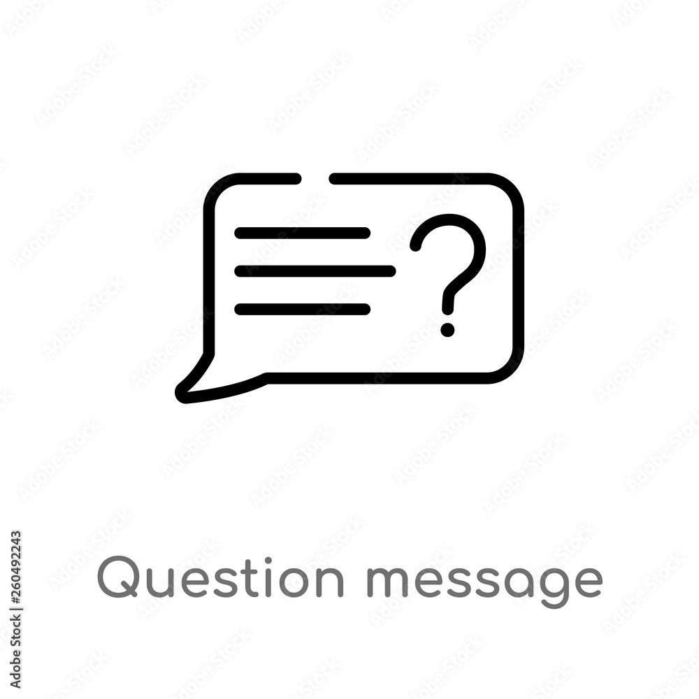 Poster outline question message vector icon. isolated black simple line element illustration from ultimate 