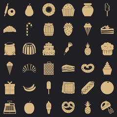 Confectionery icons set. Simple style of 36 confectionery vector icons for web for any design