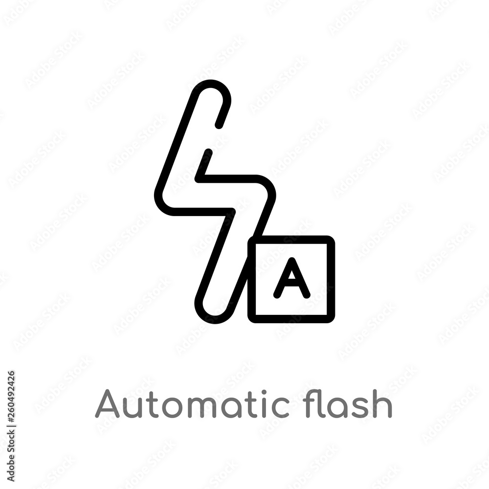 Aufkleber outline automatic flash vector icon. isolated black simple line element illustration from ultimate g