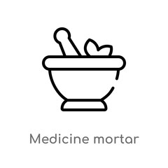 outline medicine mortar vector icon. isolated black simple line element illustration from ultimate glyphicons concept. editable vector stroke medicine mortar icon on white background