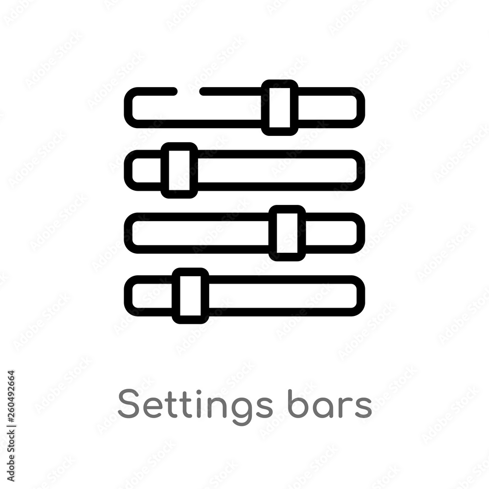 Poster outline settings bars vector icon. isolated black simple line element illustration from ultimate gly