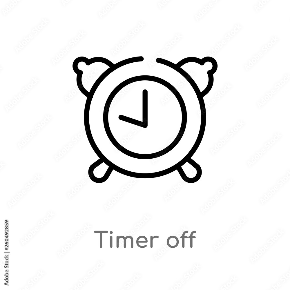 Poster outline timer off vector icon. isolated black simple line element illustration from ultimate glyphic