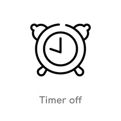 outline timer off vector icon. isolated black simple line element illustration from ultimate glyphicons concept. editable vector stroke timer off icon on white background