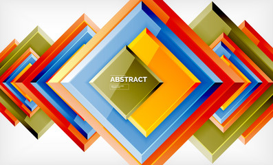 Square abstract background, glossy geometric design