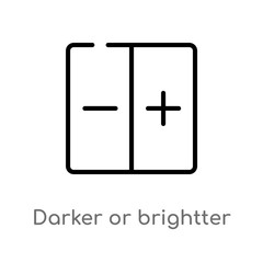 outline darker or brightter button vector icon. isolated black simple line element illustration from ultimate glyphicons concept. editable vector stroke darker or brightter button icon on white