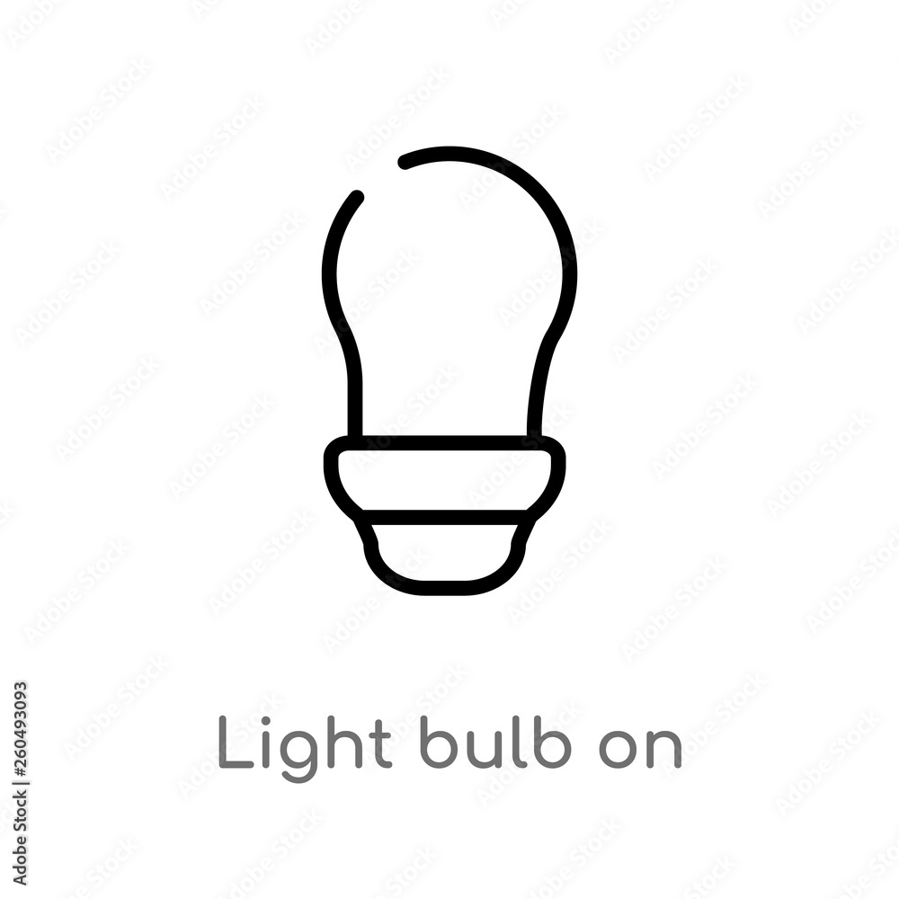Poster outline light bulb on vector icon. isolated black simple line element illustration from ultimate gly