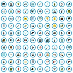 100 security icons set in flat style for any design vector illustration