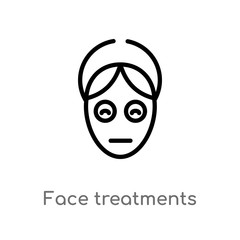 outline face treatments vector icon. isolated black simple line element illustration from user concept. editable vector stroke face treatments icon on white background
