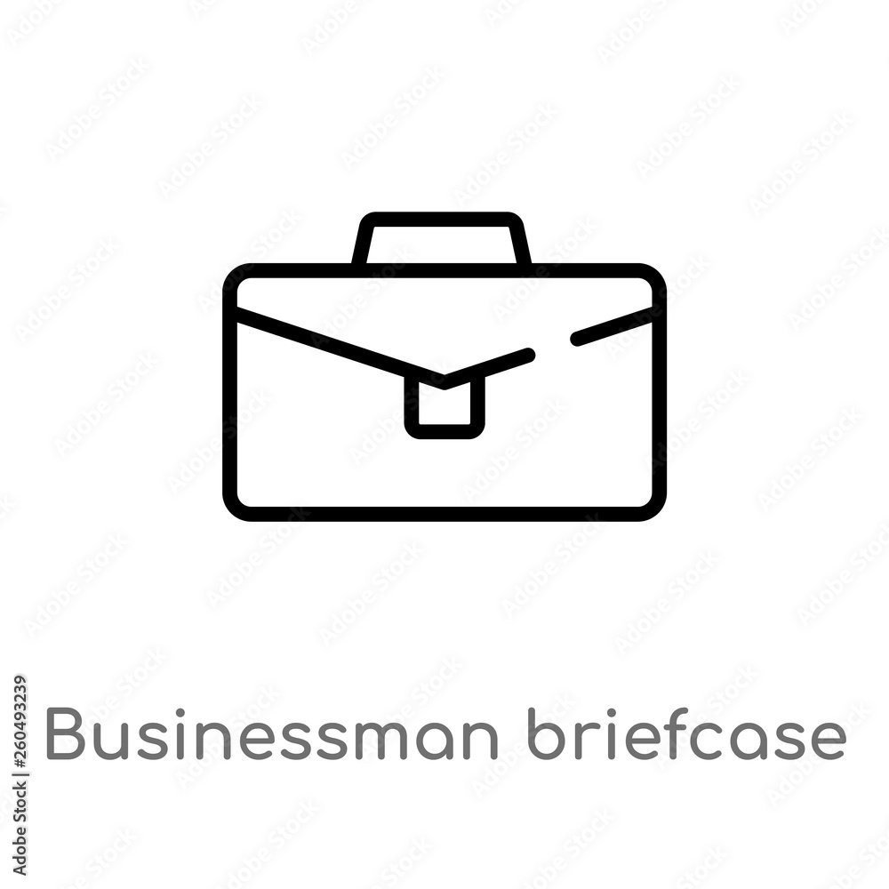 Poster outline businessman briefcase vector icon. isolated black simple line element illustration from user