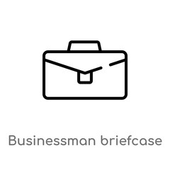 outline businessman briefcase vector icon. isolated black simple line element illustration from user concept. editable vector stroke businessman briefcase icon on white background