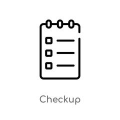 outline checkup vector icon. isolated black simple line element illustration from user concept. editable vector stroke checkup icon on white background