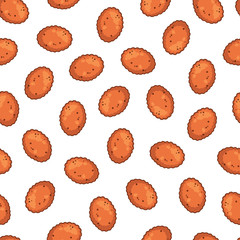 Fototapeta premium Pattern of vector illustrations on the nutrition theme; dry food for cats and dogs. Realistic isolated objects for your design.