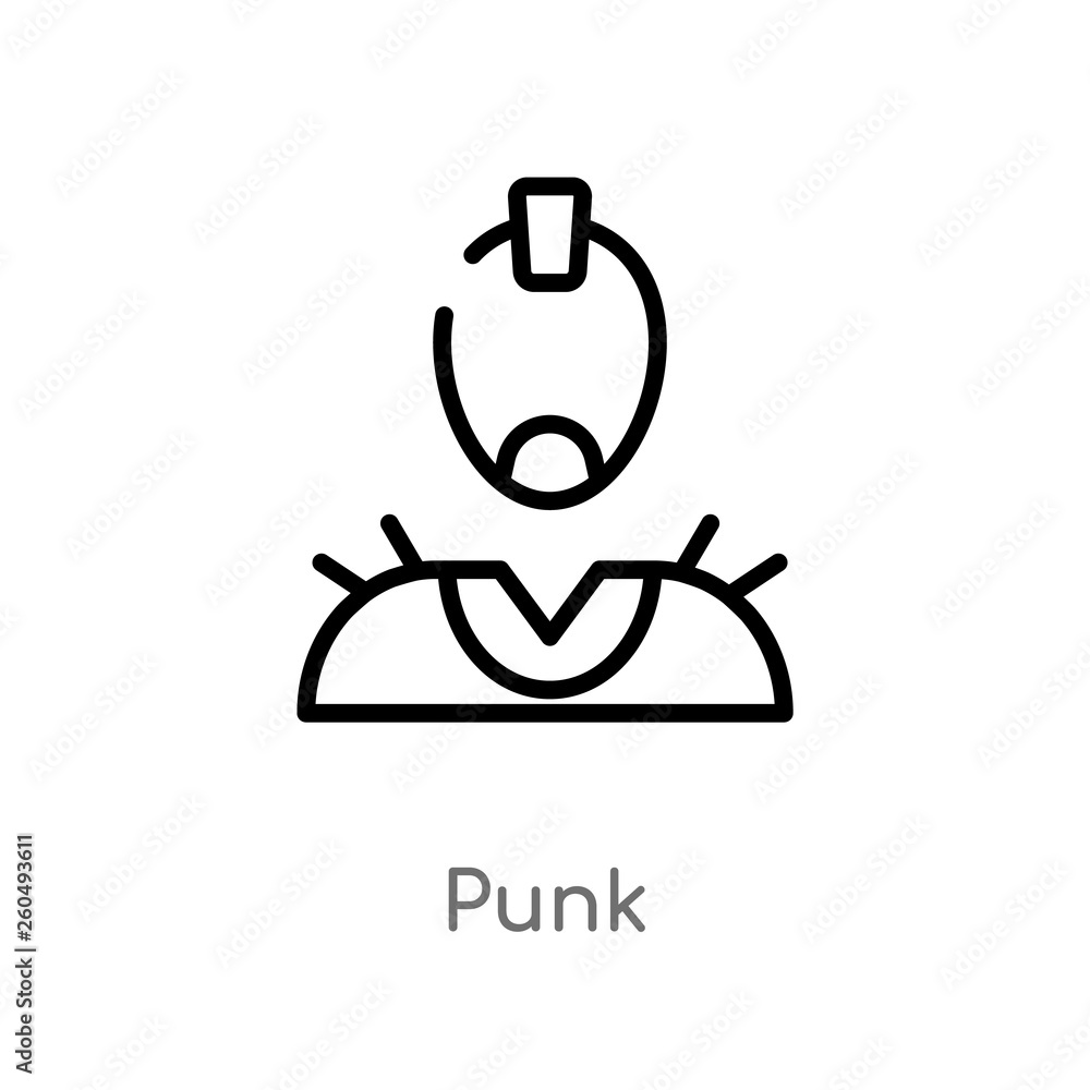 Poster outline punk vector icon. isolated black simple line element illustration from user concept. editabl