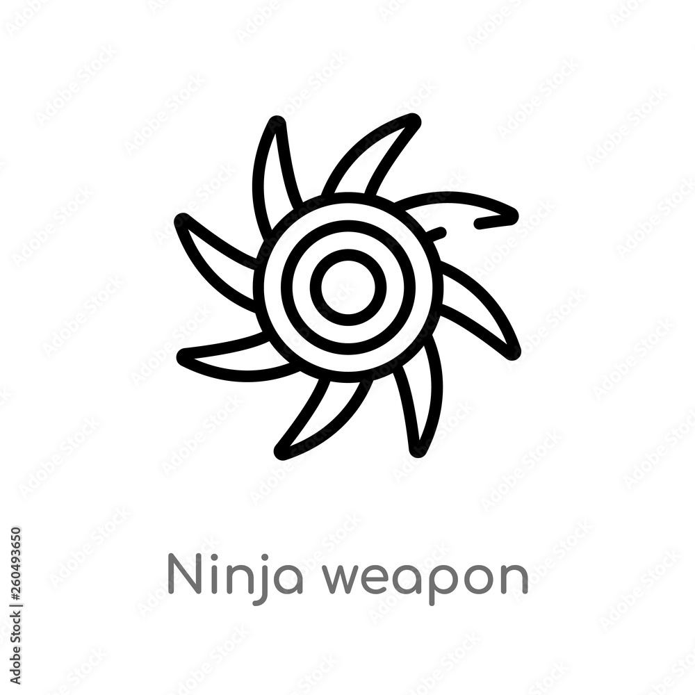 Poster outline ninja weapon vector icon. isolated black simple line element illustration from user concept.