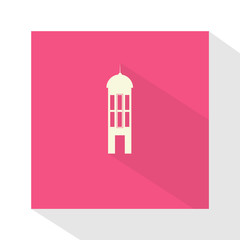 Building. Flat Icon. Vector Illustration.