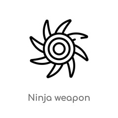 Fototapeta premium outline ninja weapon vector icon. isolated black simple line element illustration from user concept. editable vector stroke ninja weapon icon on white background
