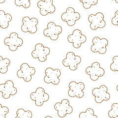 Pattern of vector illustrations on the nutrition theme; dry food for cats and dogs. Realistic isolated objects for your design.