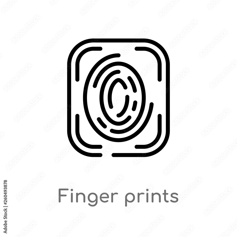 Fototapete outline finger prints vector icon. isolated black simple line element illustration from user interfa