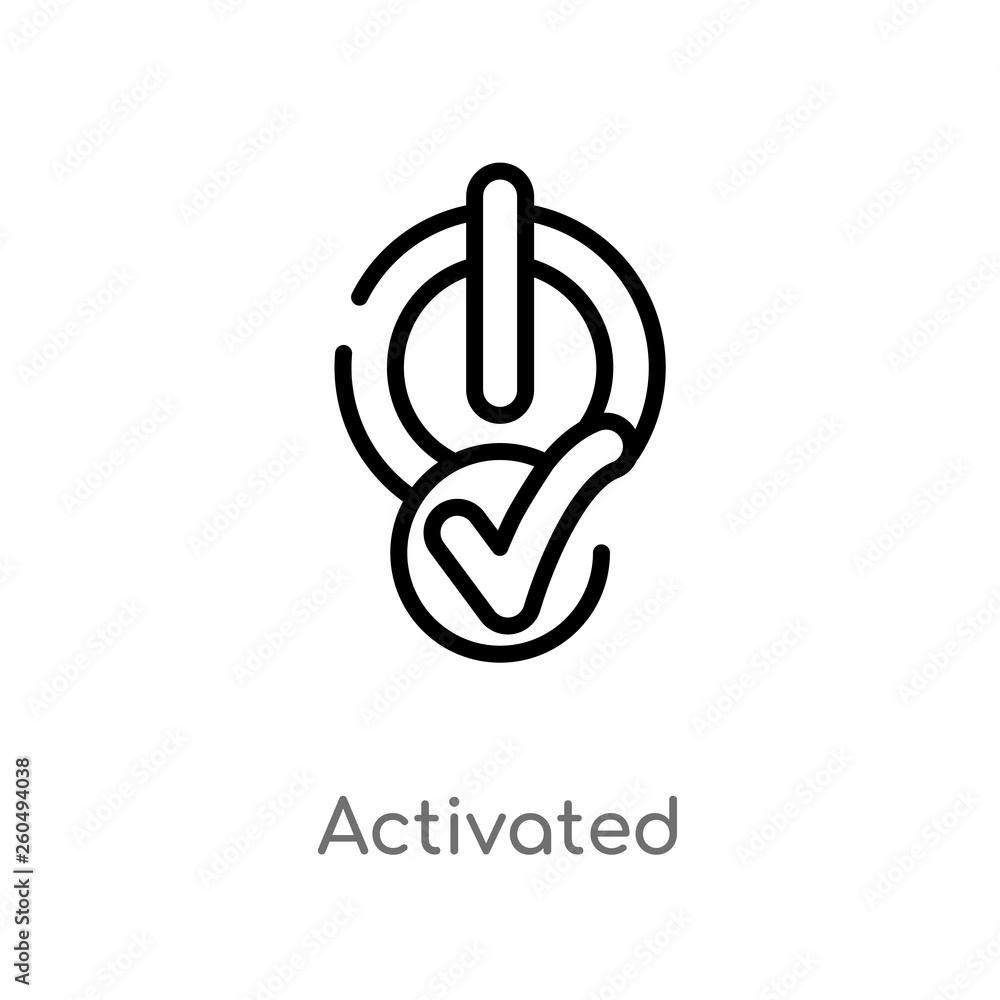 Poster outline activated vector icon. isolated black simple line element illustration from user interface concept. editable vector stroke activated icon on white background