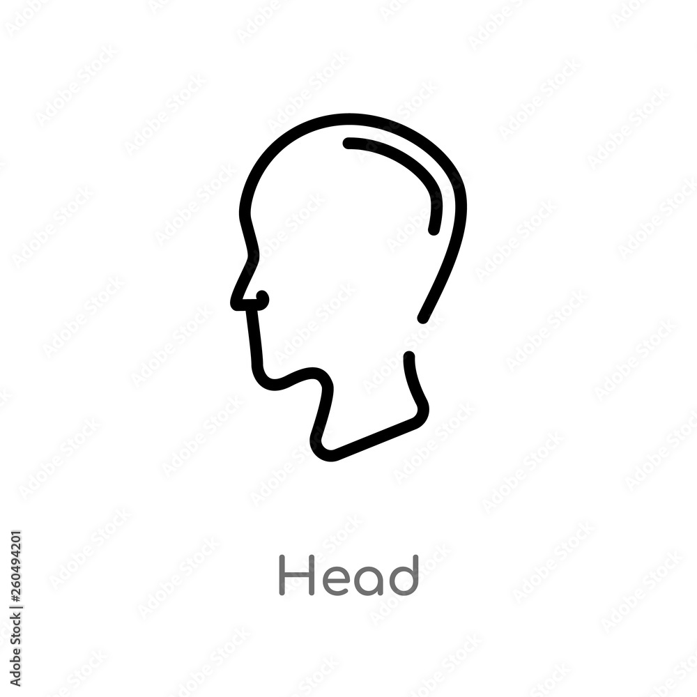 Aufkleber outline head vector icon. isolated black simple line element illustration from user interface concep