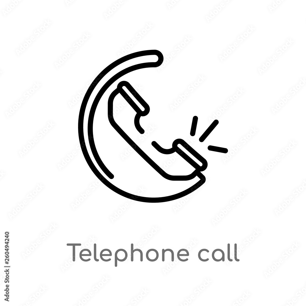 Poster outline telephone call vector icon. isolated black simple line element illustration from user interf