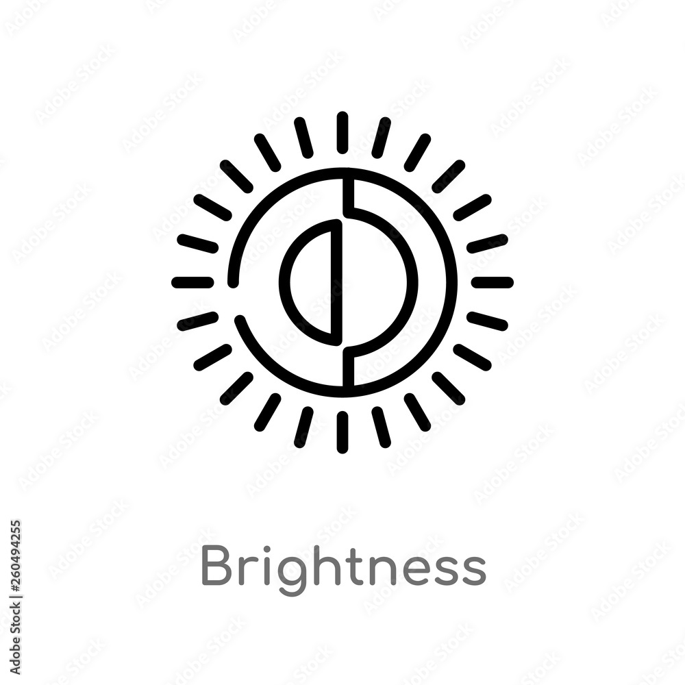 Poster outline brightness vector icon. isolated black simple line element illustration from user interface 